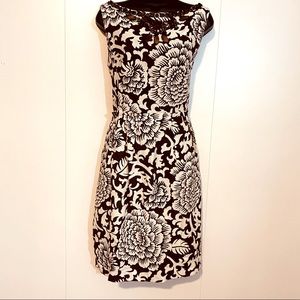 Eliza J Dress Nrown and Cream - with beautiful wooden highlights. Size 12